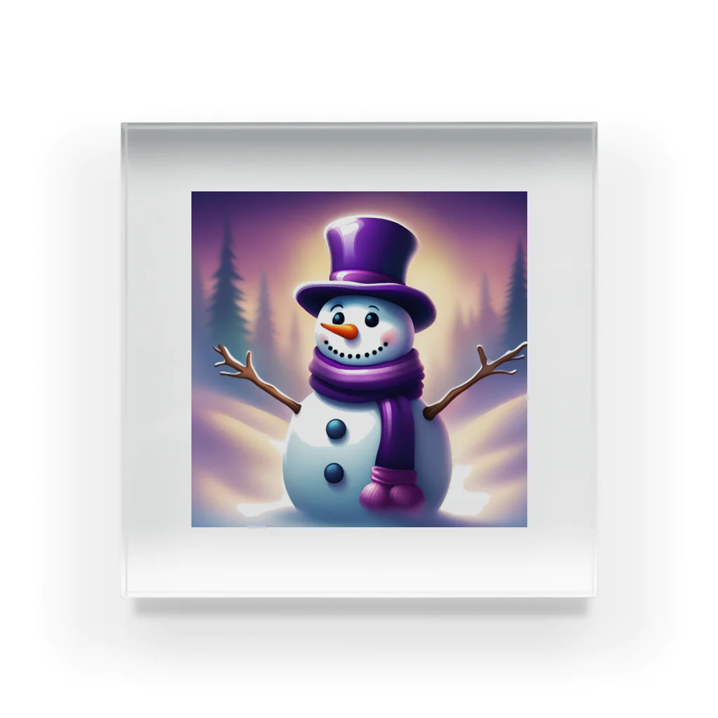 スノーマン 紫 / 雑貨屋雪だるま ( s_k19860409 )のアクリル スノーマン 紫 / 雑貨屋雪だるま ( s_k19860409 )のアクリル