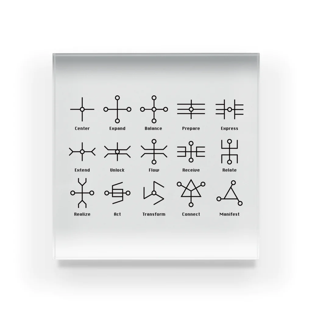 metao dzn【メタヲデザイン】の神聖回路　Sacred Circuitry（bk） Acrylic Block