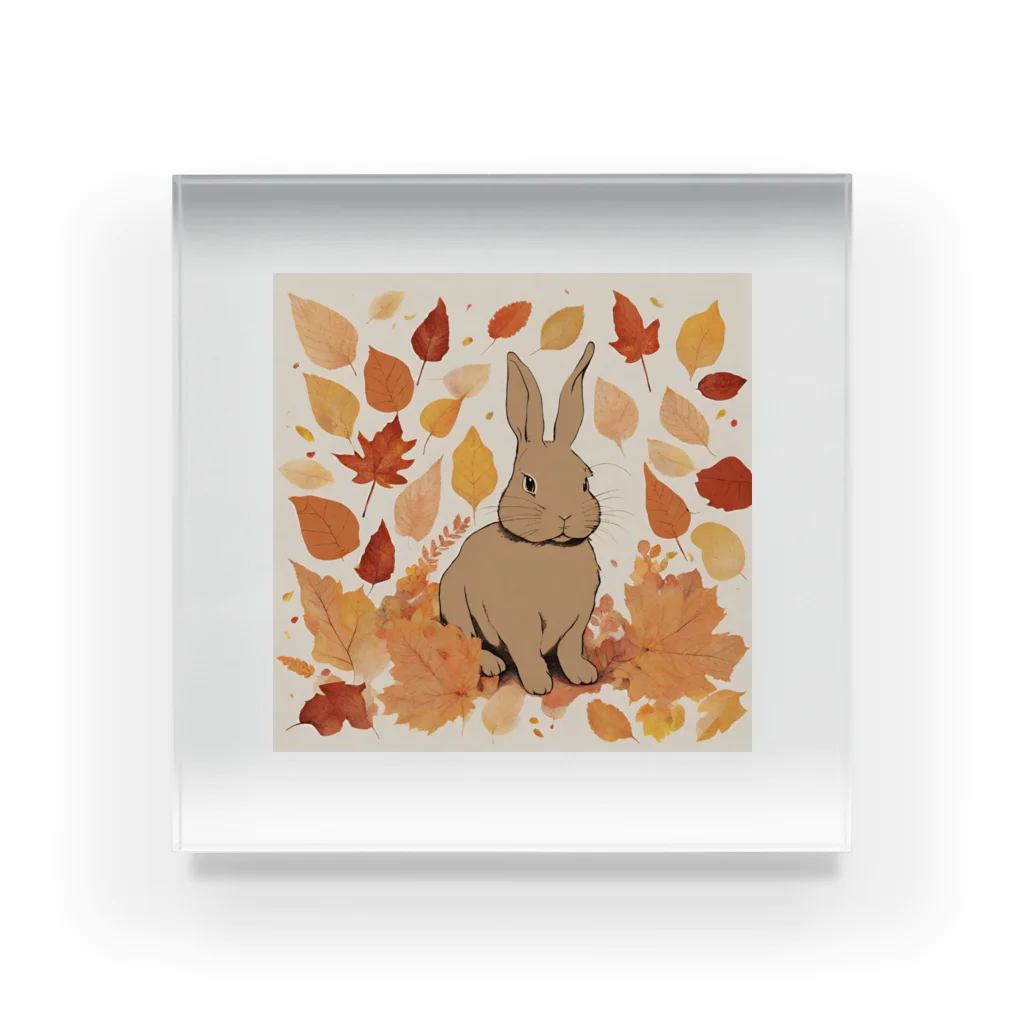 mojaの紅葉とうさぎ🐰 Acrylic Block