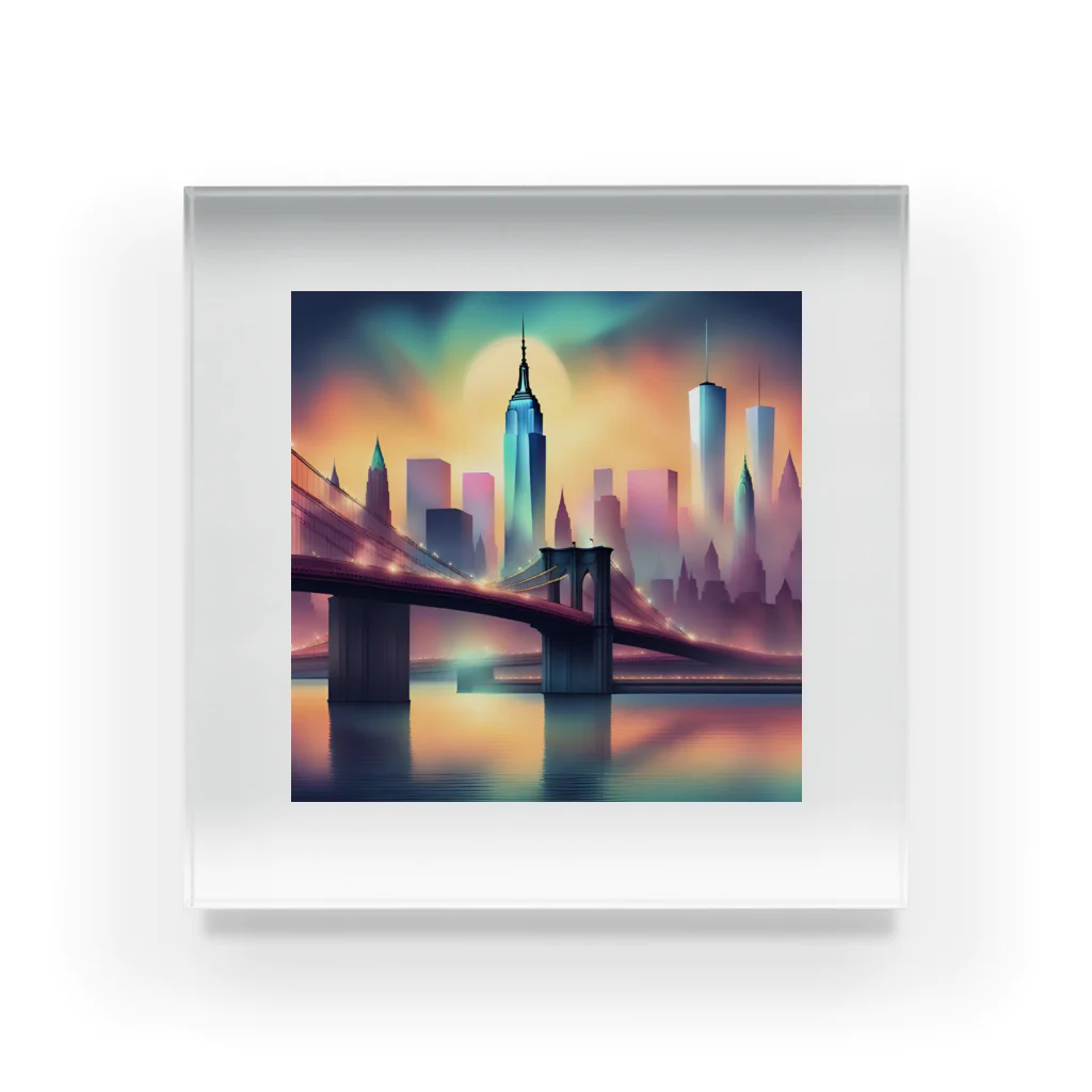 wloop01のニューヨークの幻想的風景のグッツ アクリルブロック