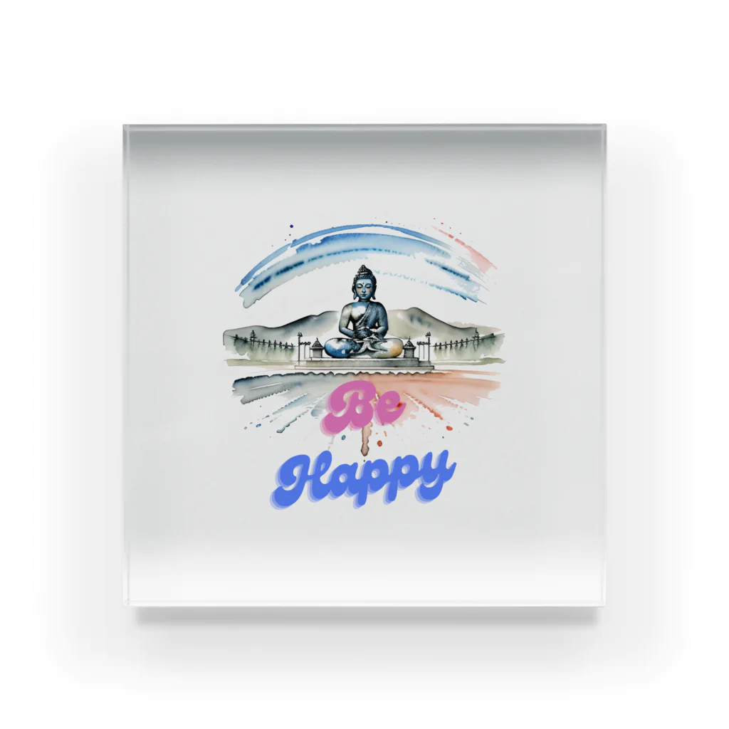 ようこそ　taitaitaro shop へのBe Happy あなたは幸せになる❗️グッズ Acrylic Block