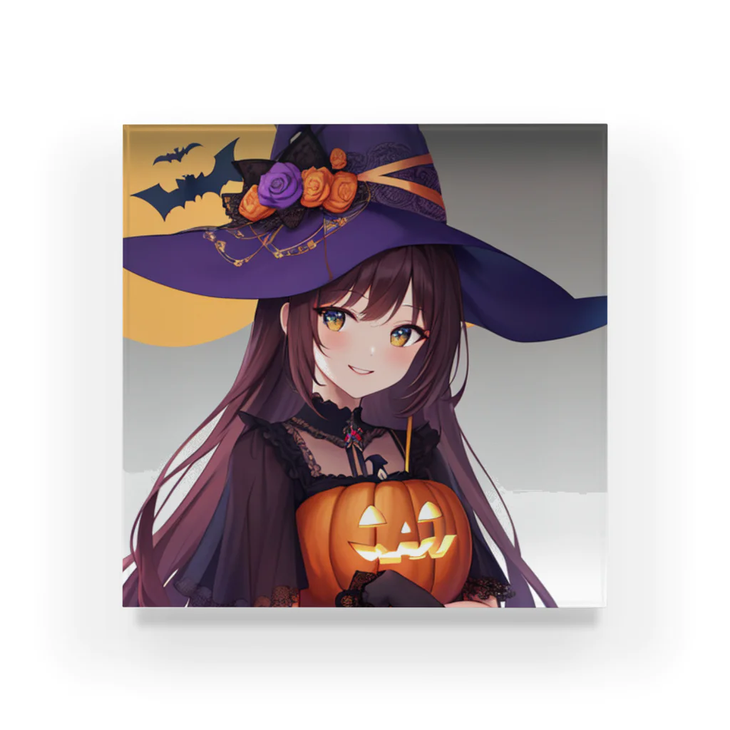 那須モバイル店の魔女っ子　ハロウィン Acrylic Block