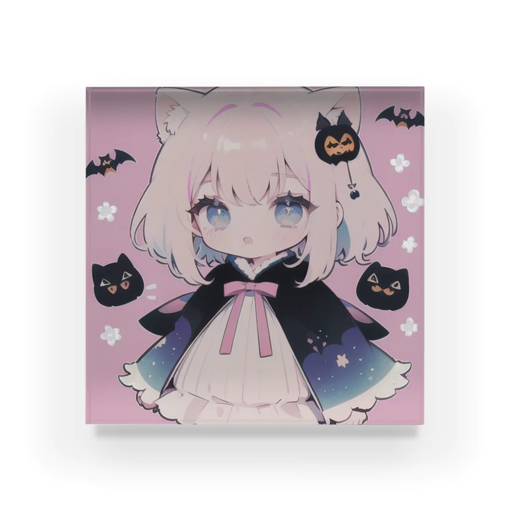 那須モバイル店のハロウィン　女の子 Acrylic Block