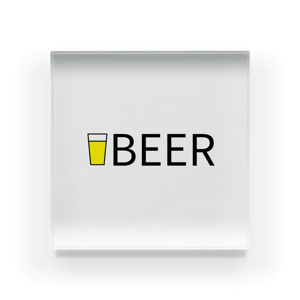BEERのビール_ロゴ(透過) アクリルブロック