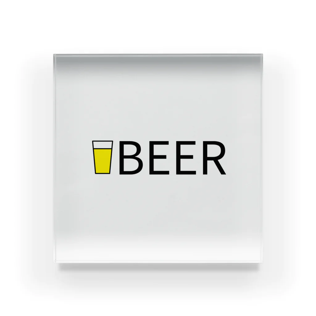 BEERのビール_ロゴ(透過) Acrylic Block