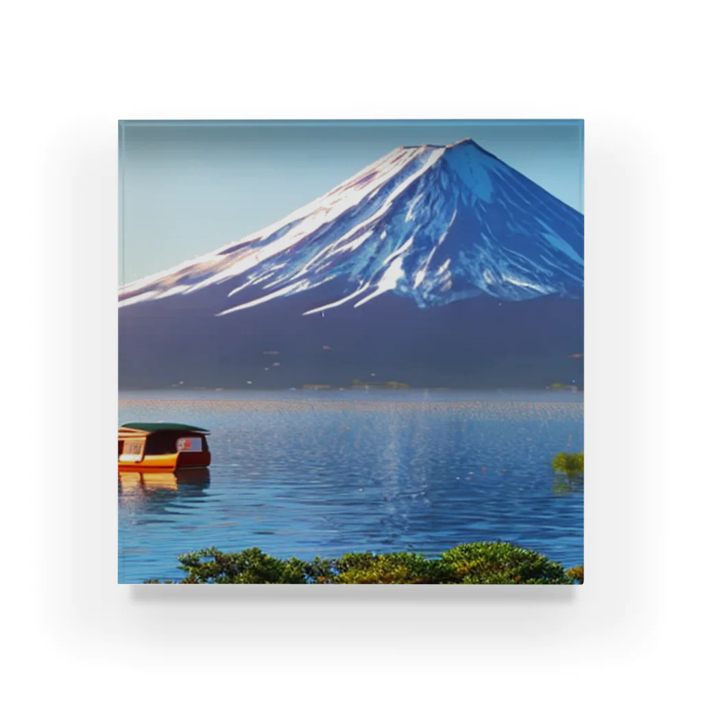 Tuki7の富士山と湖 Acrylic Block