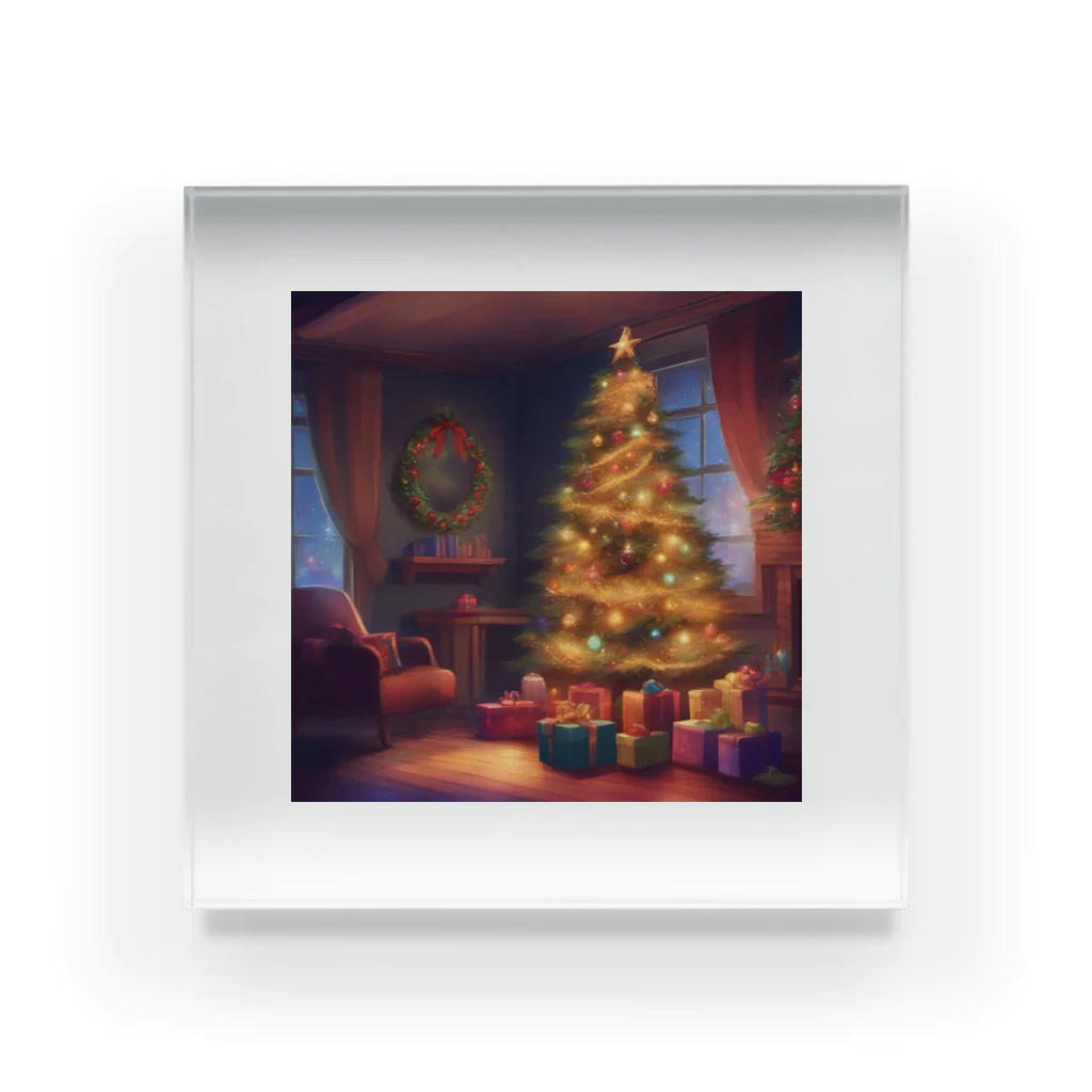 千裕アトリエ（いつもありがとう）のクリスマスツリー（Christmas Tree） Acrylic Block