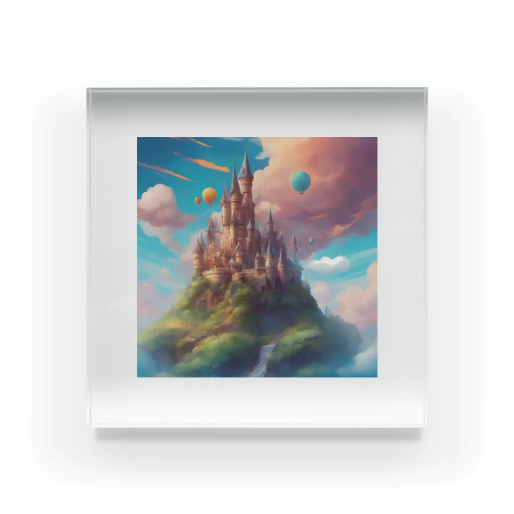 G7のショップの幻想の楽園  Fantasy Haven Castle Acrylic Block