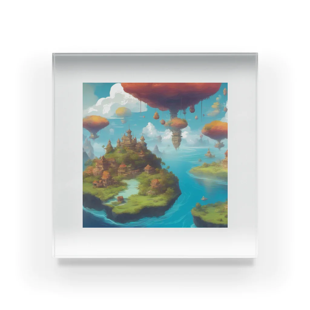 G7のショップの 幻想の浮遊アイランド コレクション（Fantastical Levitating Islands Collection） Acrylic Block