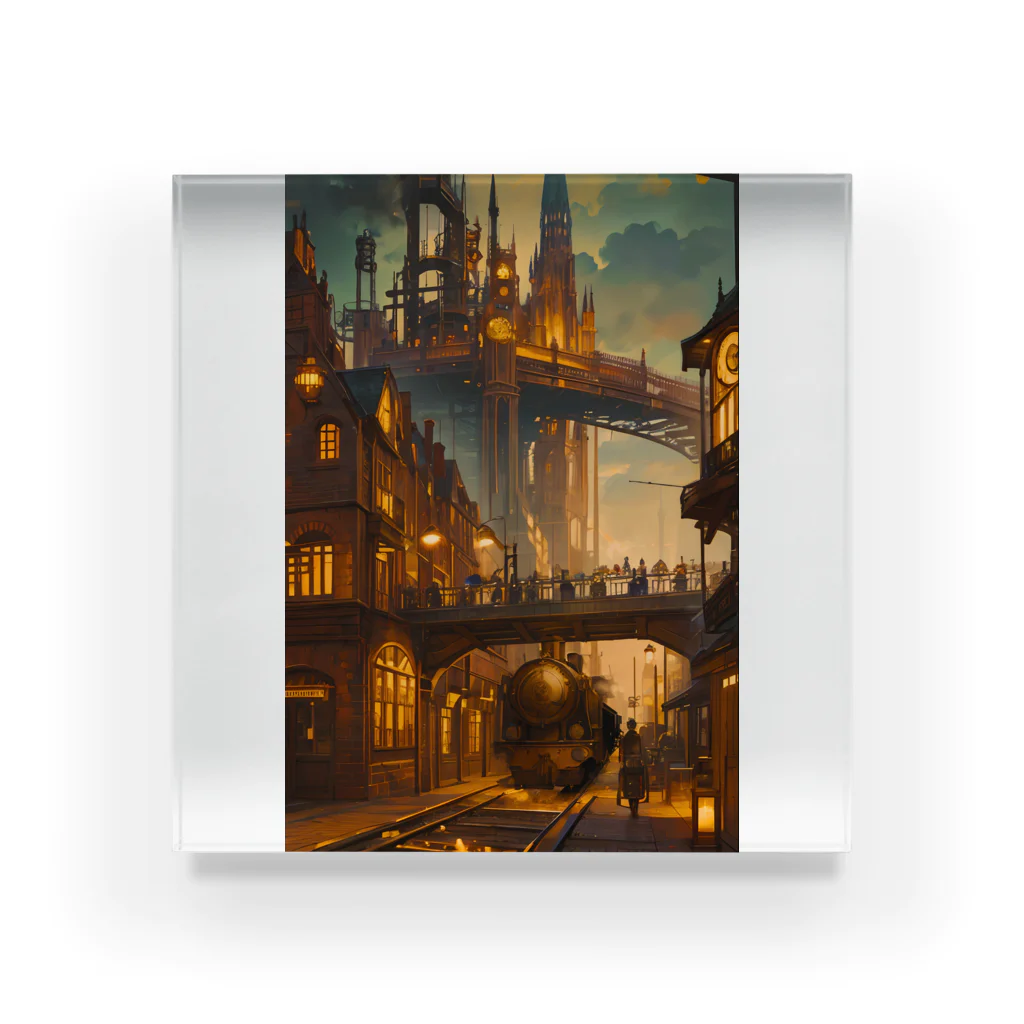 卯月なのかのSteampunk Journey　〜ノスタルジア溢れる蒸気機関の世界の旅〜　No.1「Steampunk Journey」 Acrylic Block