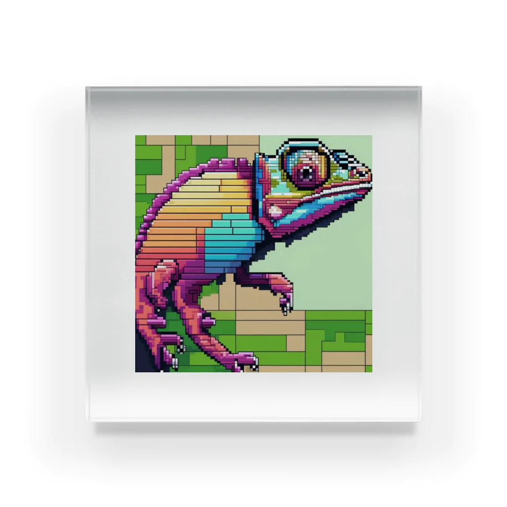 ドット絵カメレオン / Zep11138のアクリルブロック通販