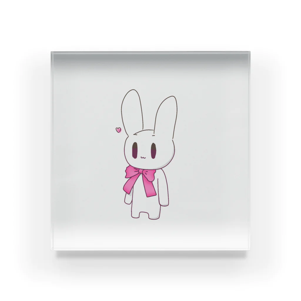 ＩＳＯ🐇のリボンうさぎ アクリルブロック