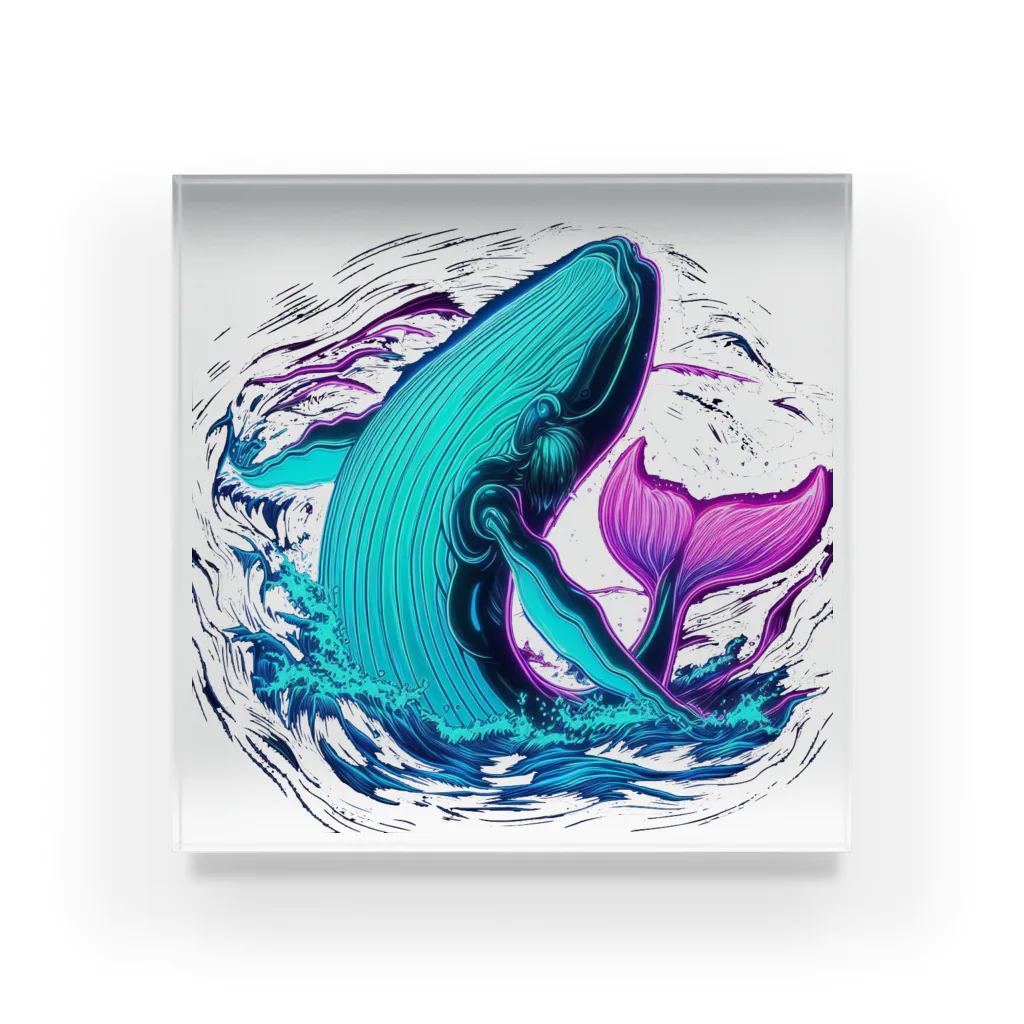 underwaterromanceのネオンクジラ Acrylic Block