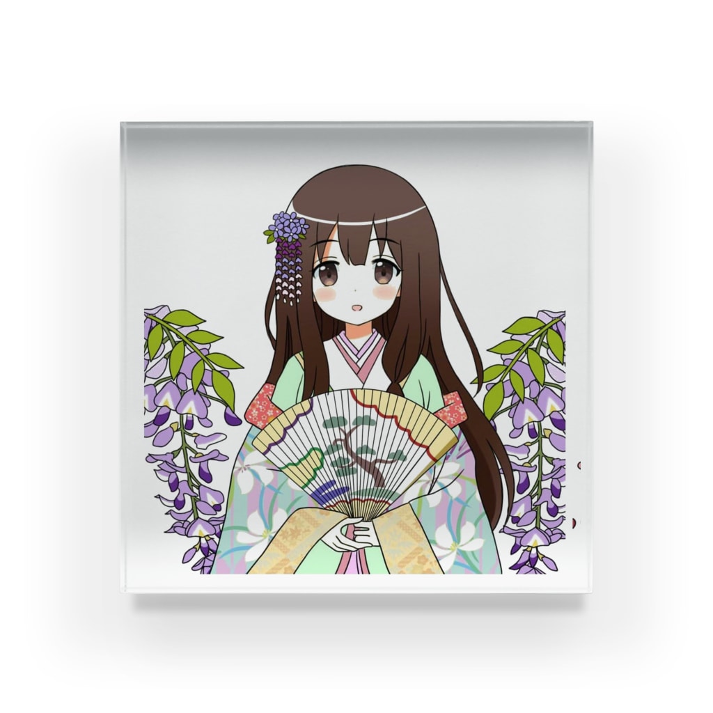 ときめく恋の百人一首 和泉式部 Acrylic Block By かわいい百人一首 Amanokei Suzuri