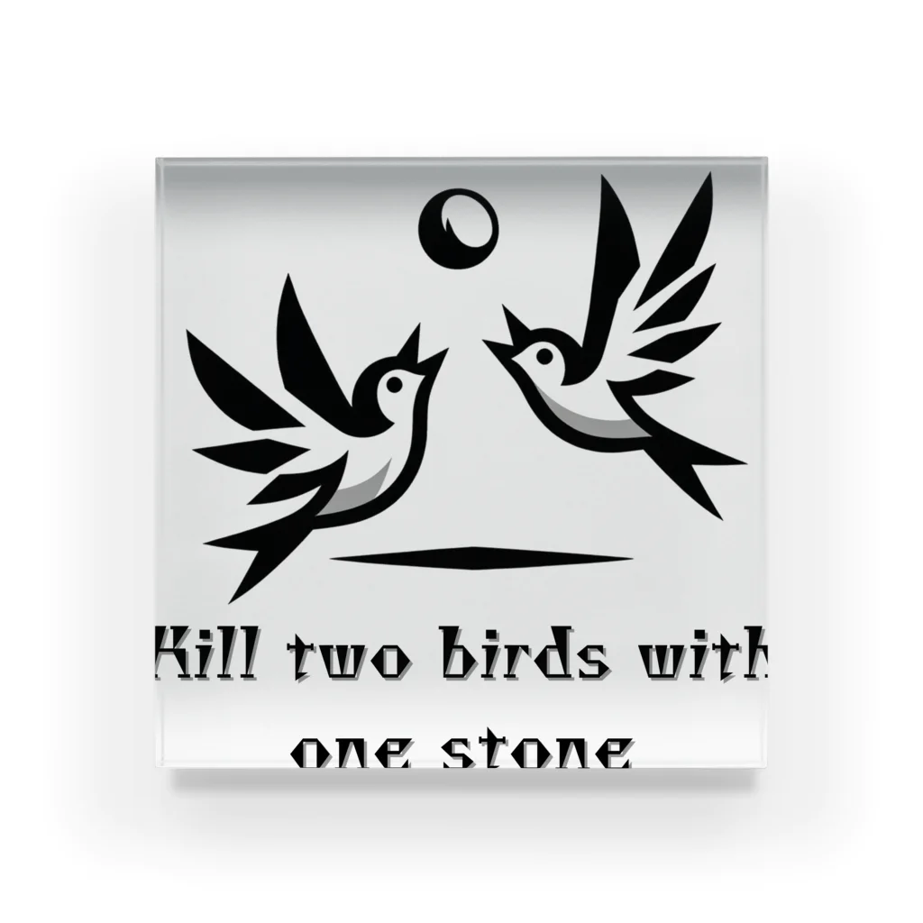 &AIの一石二鳥(Kill two birds with one stone) Acrylic Block