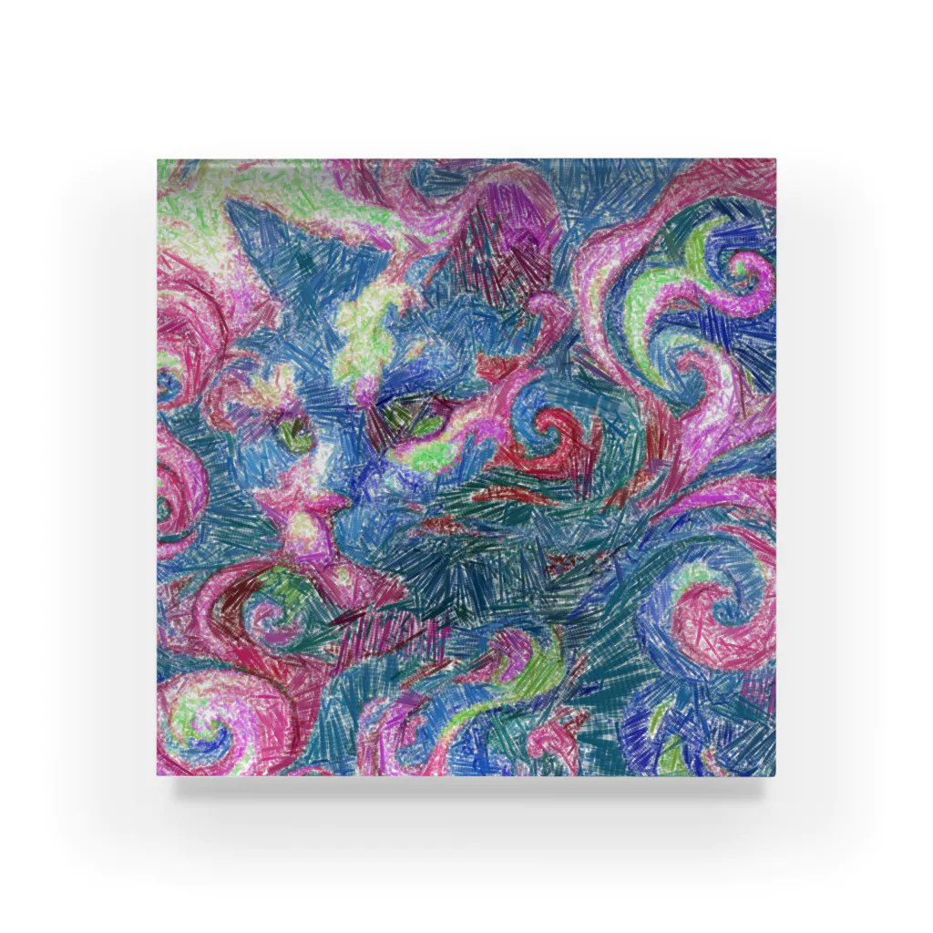 Distorted Chromatic DreamのWhimsical Feline Dream #2/6 Acrylic Block