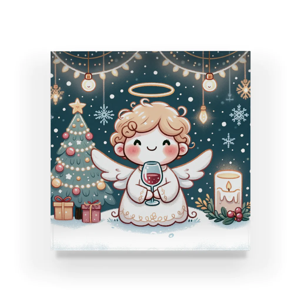 たまき工房の呑(どん)天使のクリスマスデフォルメ Acrylic Block