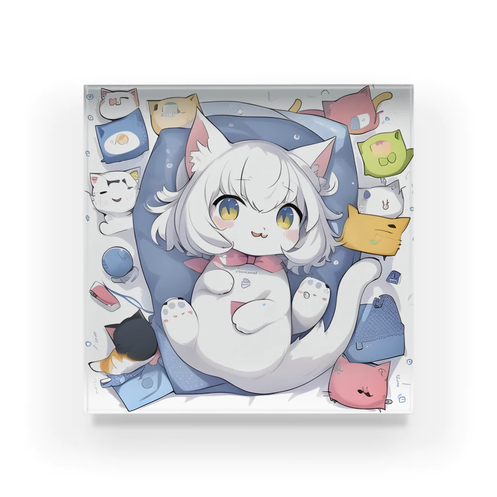 Moichi Designs Shop-2023の赤ちゃんネコタン Acrylic Block