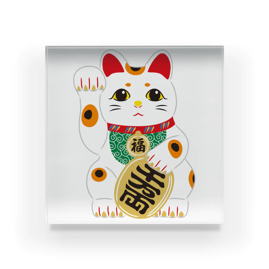 めろんぱん・ヘルメットの招金猫 Acrylic Block