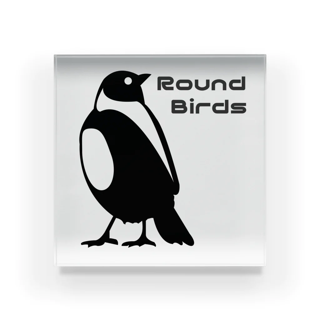 Round-BirdsのRound-Birds logo.ver Acrylic Block