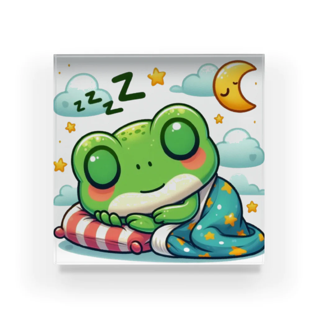 Shiba_IncのSleeping frogs(熟睡する蛙) Acrylic Block