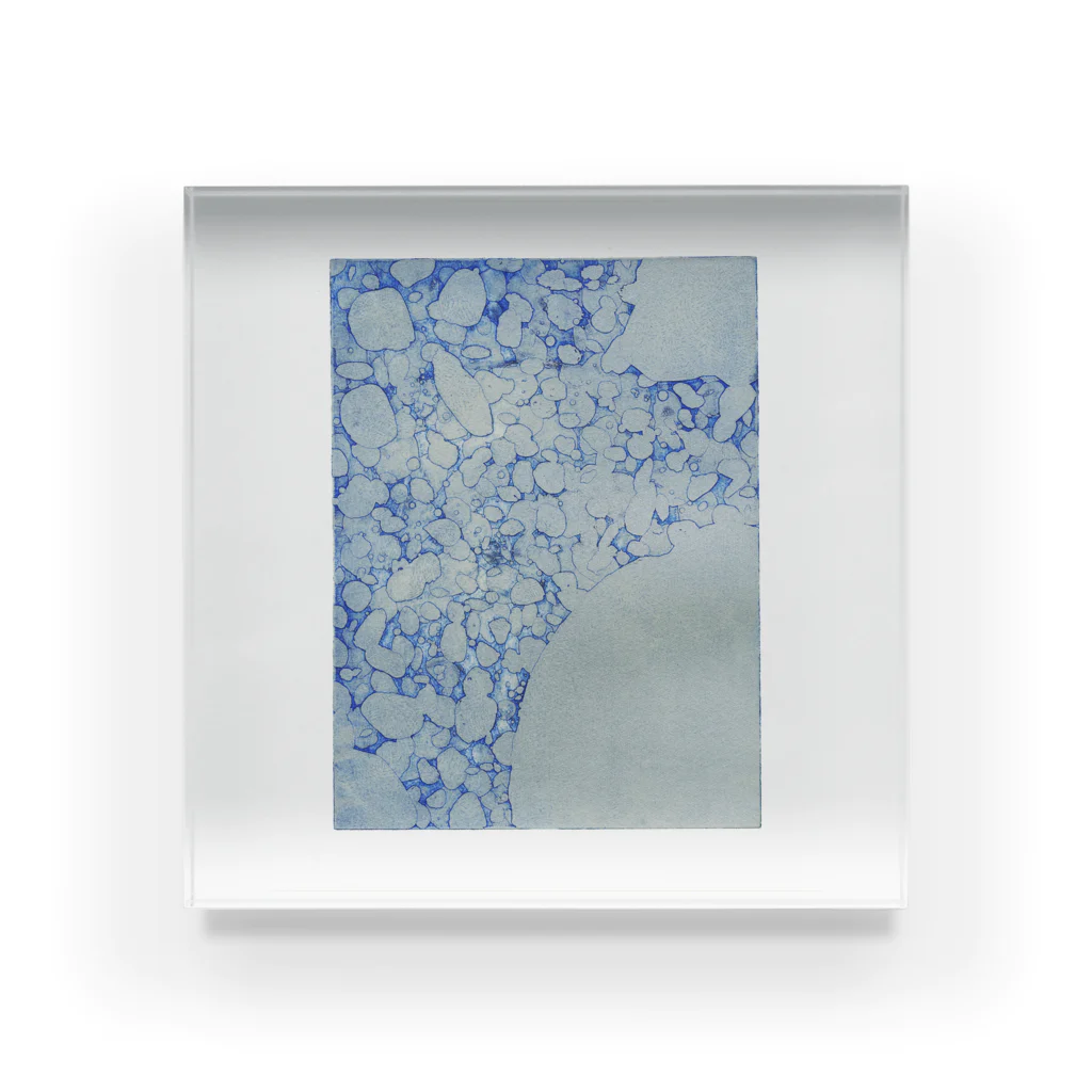 muuの粒と重なり、銀 Acrylic Block