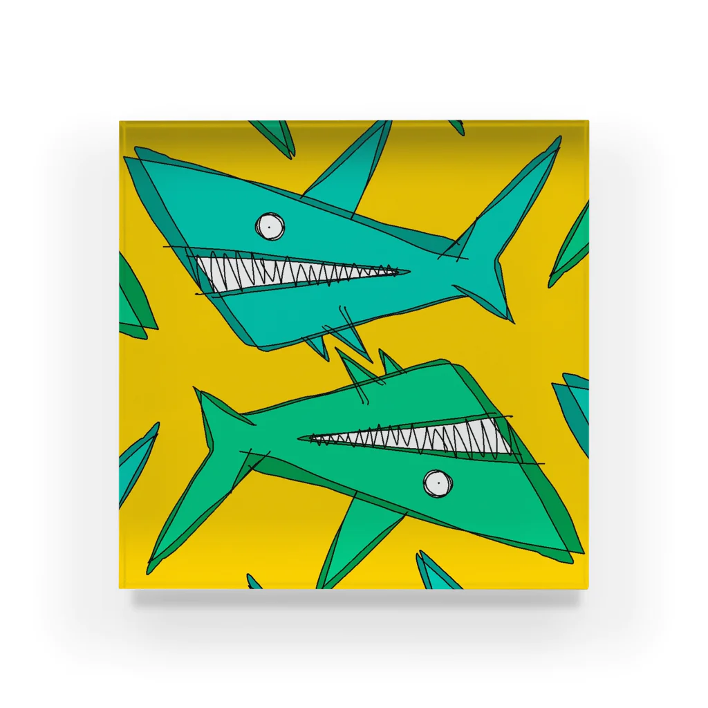 Takuya YoshimotoのShark Shark Shark アクリルブロック