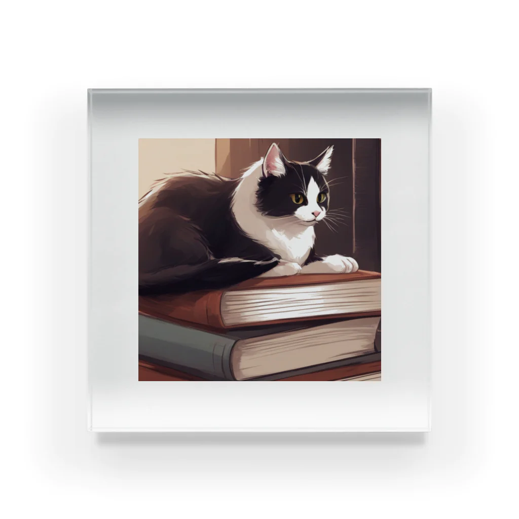 oekakishopの本と猫 アクリルブロック