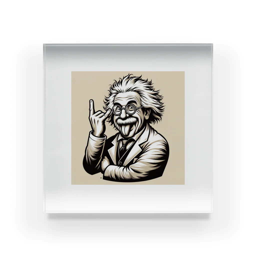都市伝説ショップのアルバート・アインシュタイン、無二の天才の肖像画 アクリルブロック