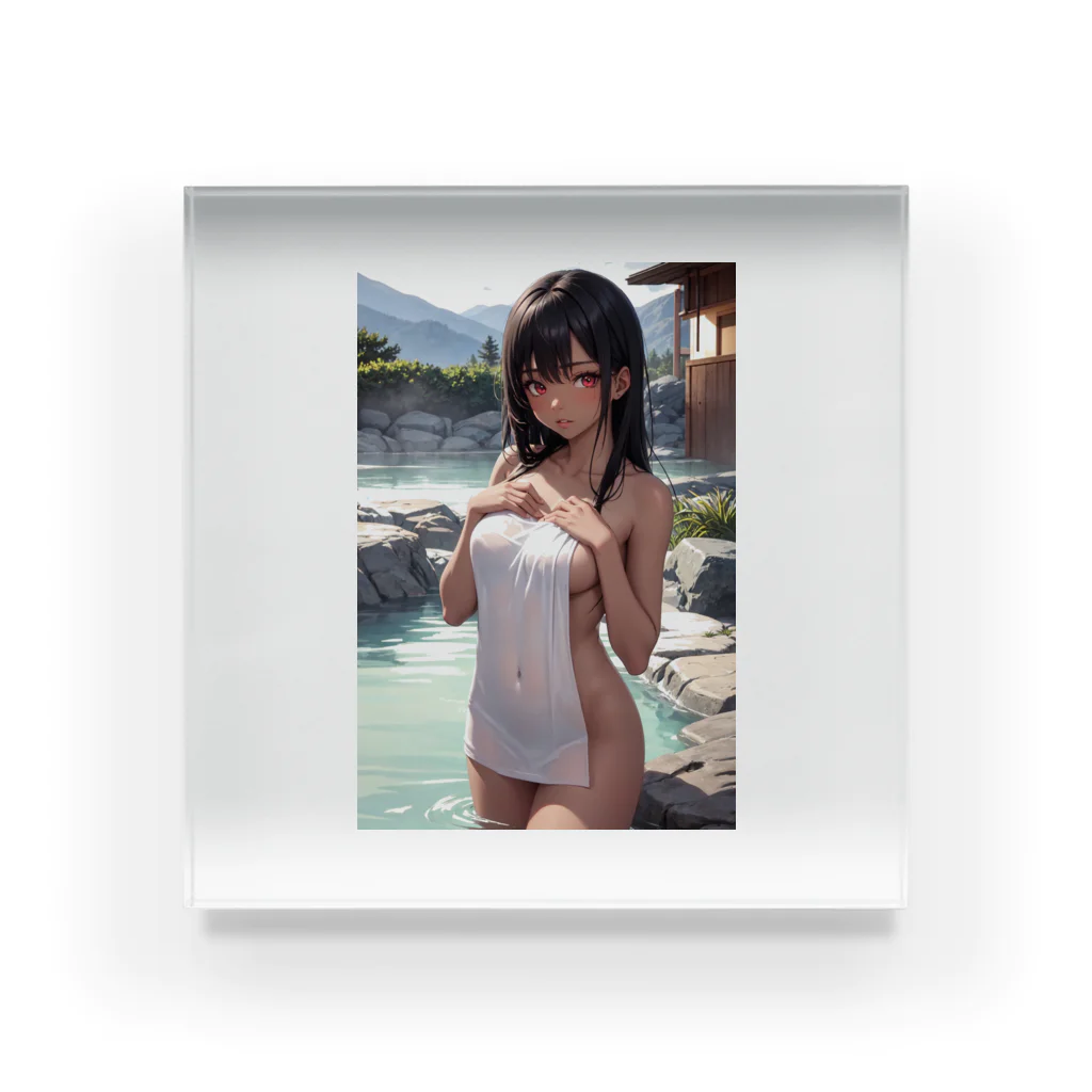 OPI_TT_RyumisVelnの褐色の女の子が贅沢な温泉でまったりと過ごしています。 Acrylic Block