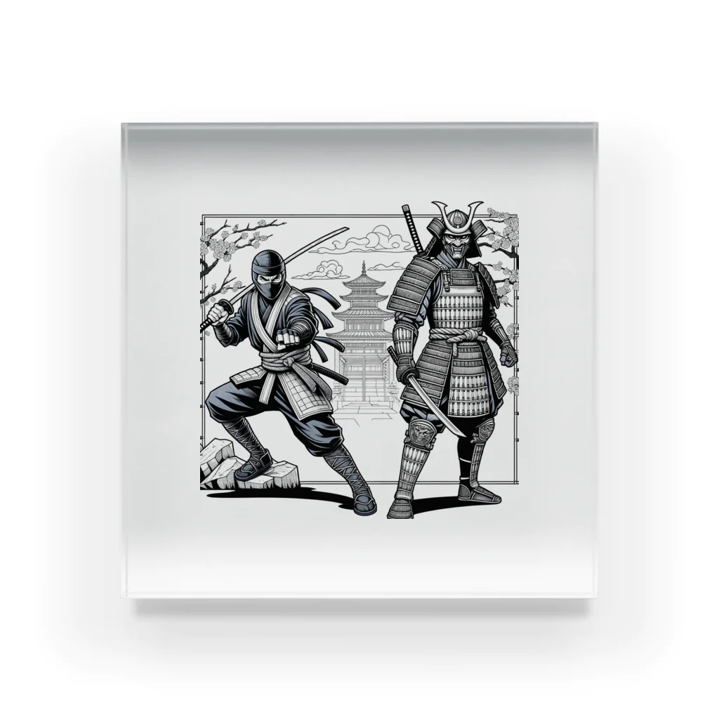 マイティのninja & samurai Acrylic Block