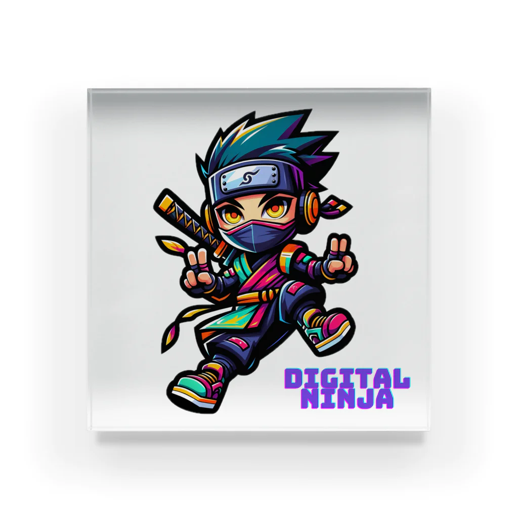 rsrsrsrsrの“Digital Ninja” ロゴ付き アクリルブロック