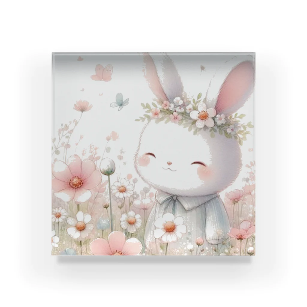 終わらない夢🌈の可愛いうさぎちゃん💞 Acrylic Block