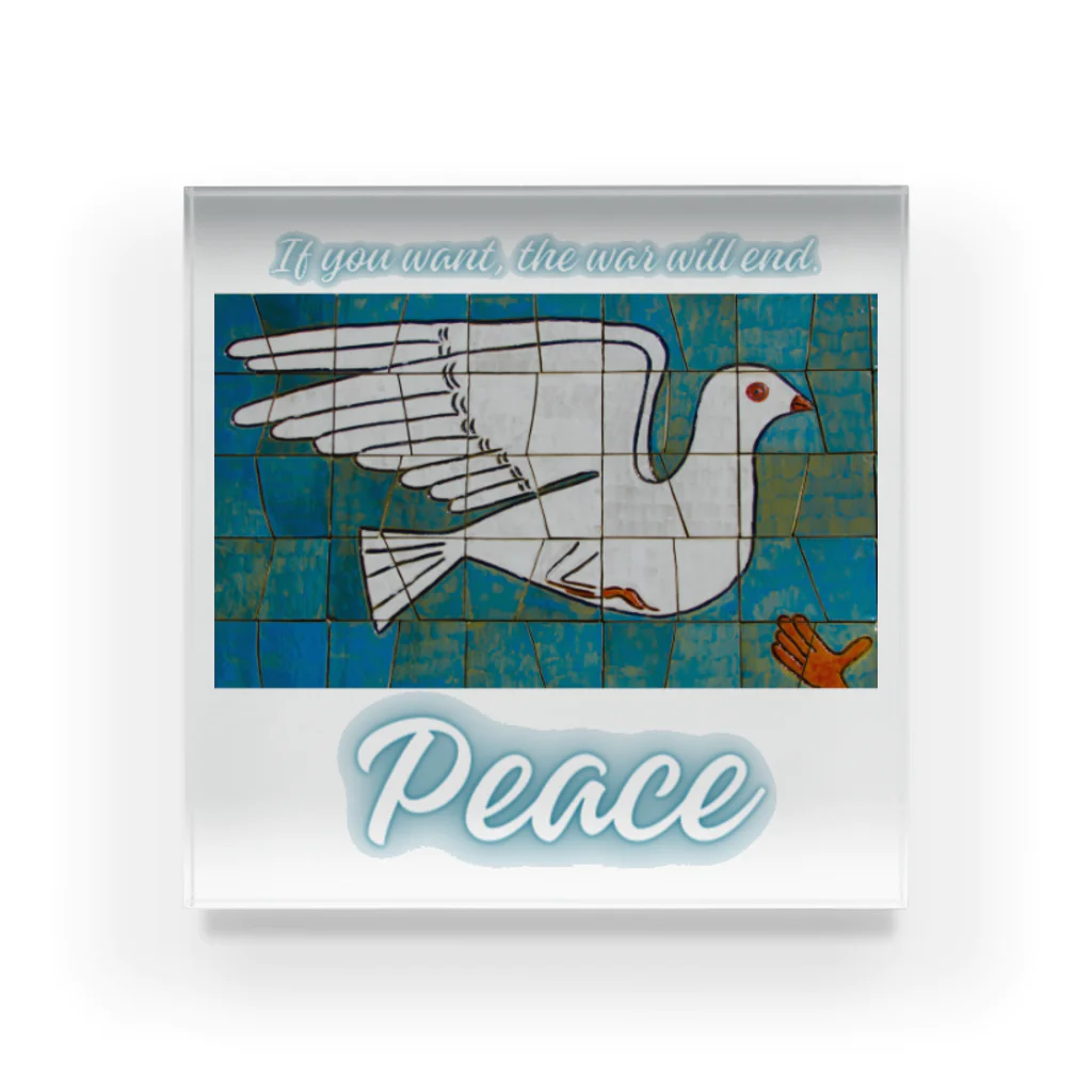 Earth-HarmonyのPeace　平和の鳩 Acrylic Block