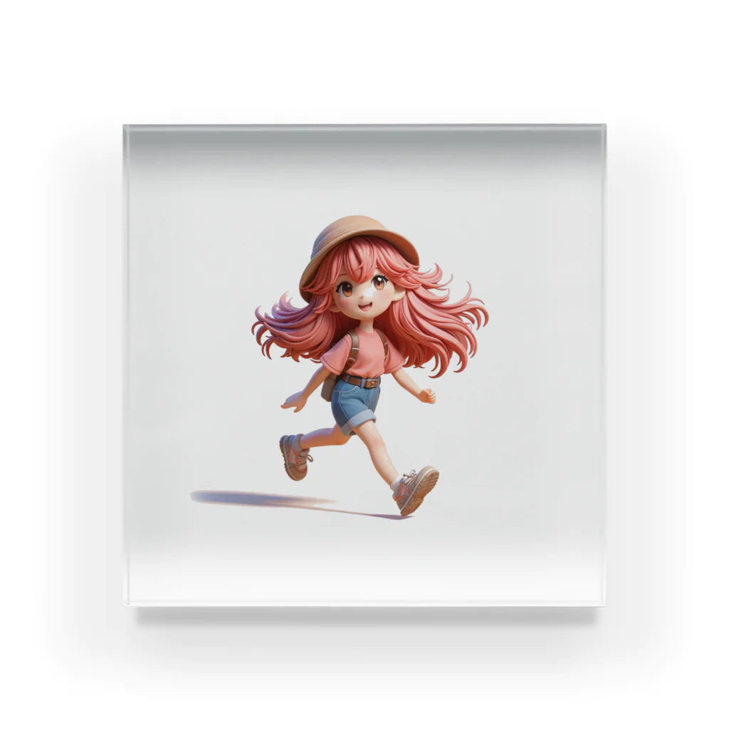 music_japanの一緒に冒険する明るく可愛い少女！ Acrylic Block