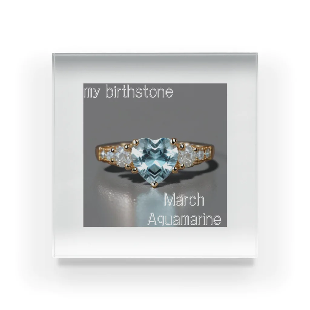 ゆうめい♏のBirthstone/heart-shaped ring/March アクリルブロック