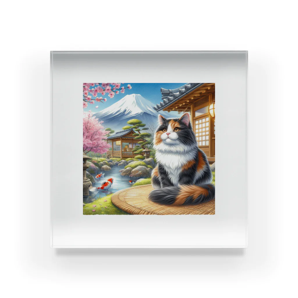 taiseibowのネコ＆富士山 Acrylic Block
