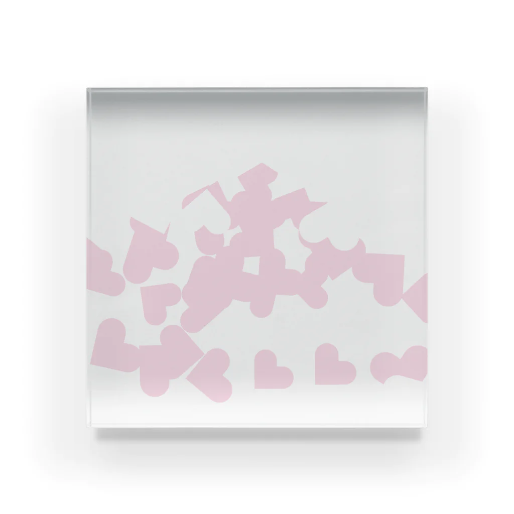 Drecome_Designの【積もったheart mark】百のハート♡飴霰(あめあられ) Acrylic Block