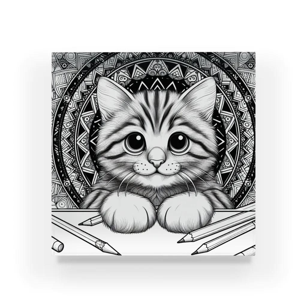 にくきゅう299のArabesque Serenade: A Cat's Melody アクリルブロック