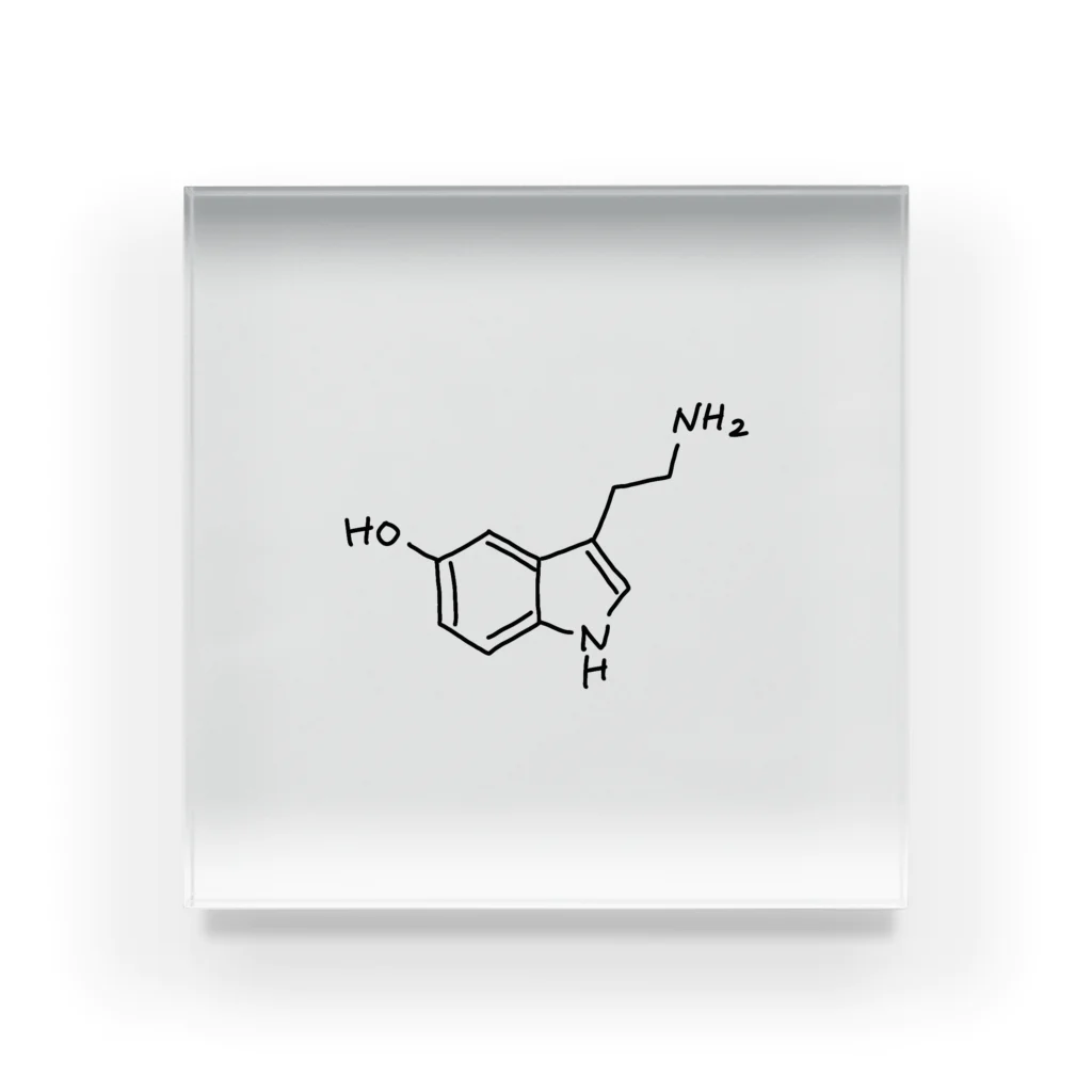 シンプルなケミカルたち。の精神安定 セロトニン（ブラック）Serotonin（Black） Acrylic Block