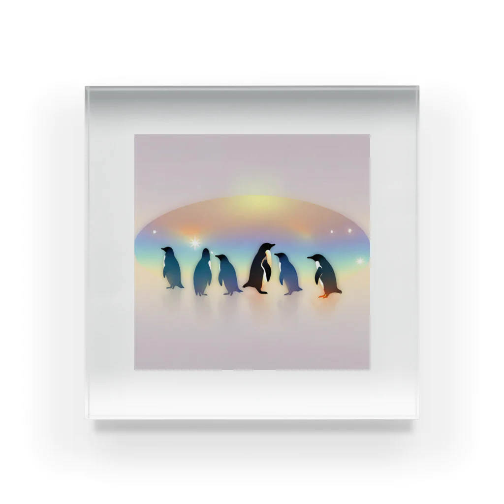 penpentagramのpenguins アクリルブロック