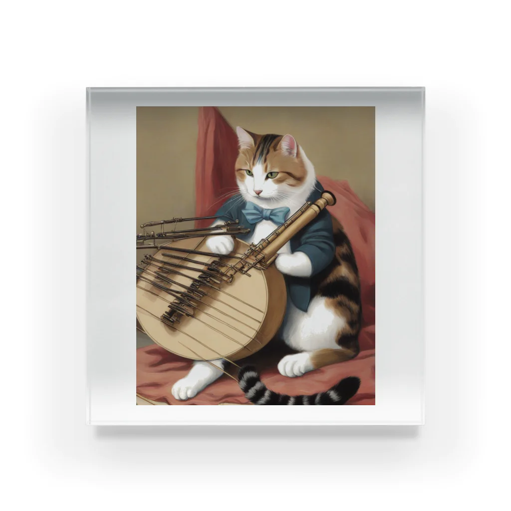 F2 Cat Design Shopの orchestra cat 001 アクリルブロック