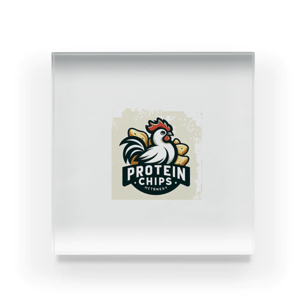 juten8の鶏肉チップスのロゴ アクリルブロック