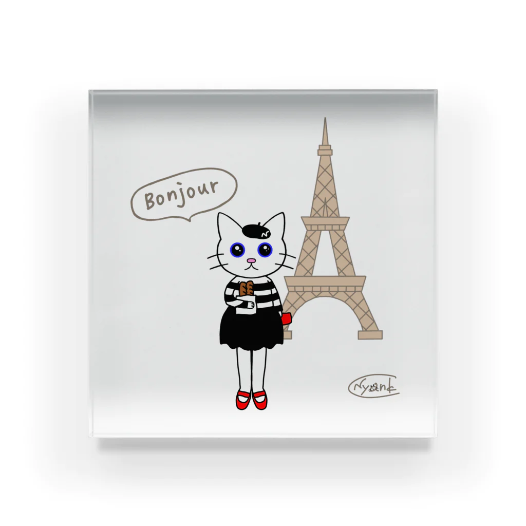 (C)にゃんくしー雑貨店のにゃんくしー inフランス Acrylic Block