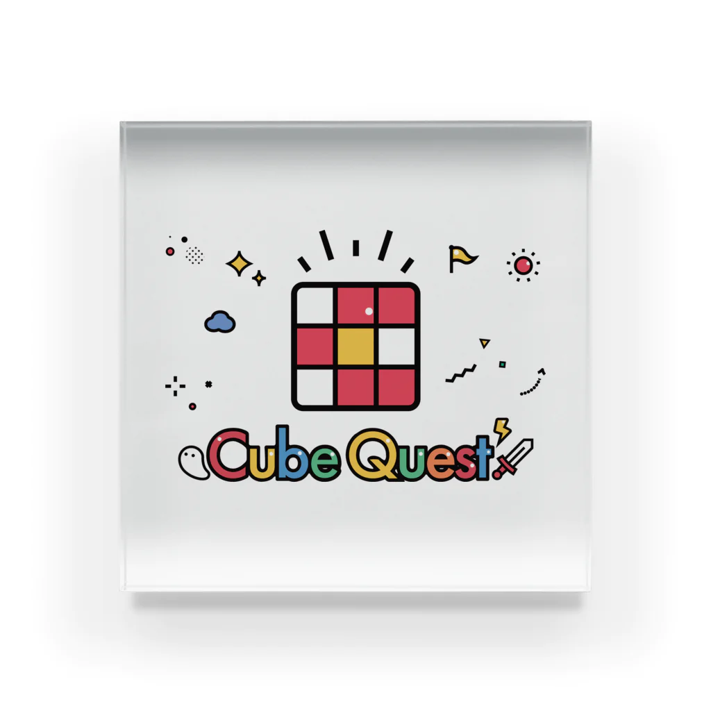 KURUKURU-BOCCIのCube Questのロゴ アクリルブロック