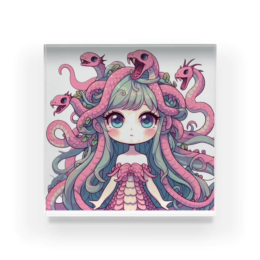 WakuWakustoreのメデューサ少女 Acrylic Block