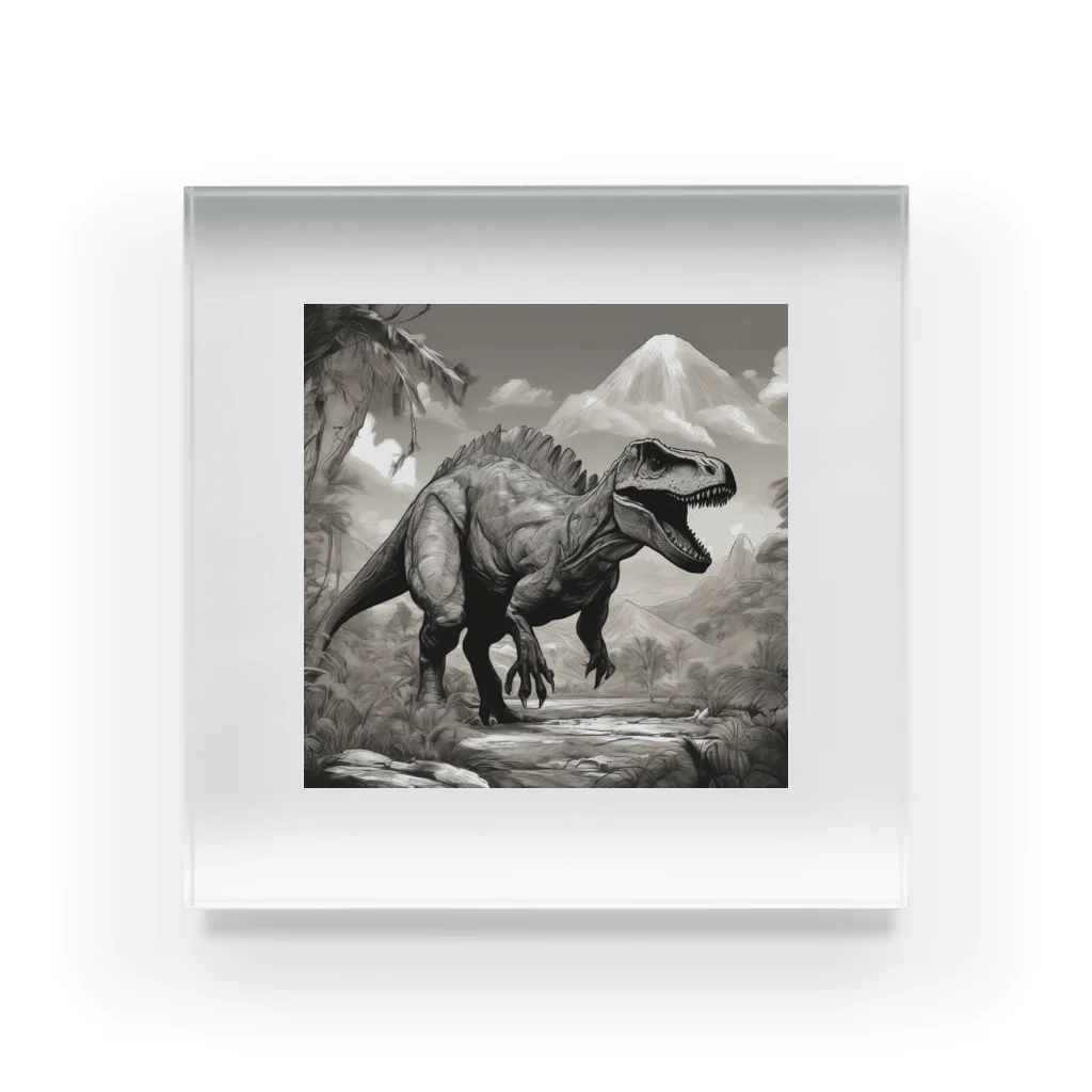 konyuの白黒恐竜 アクリルブロック