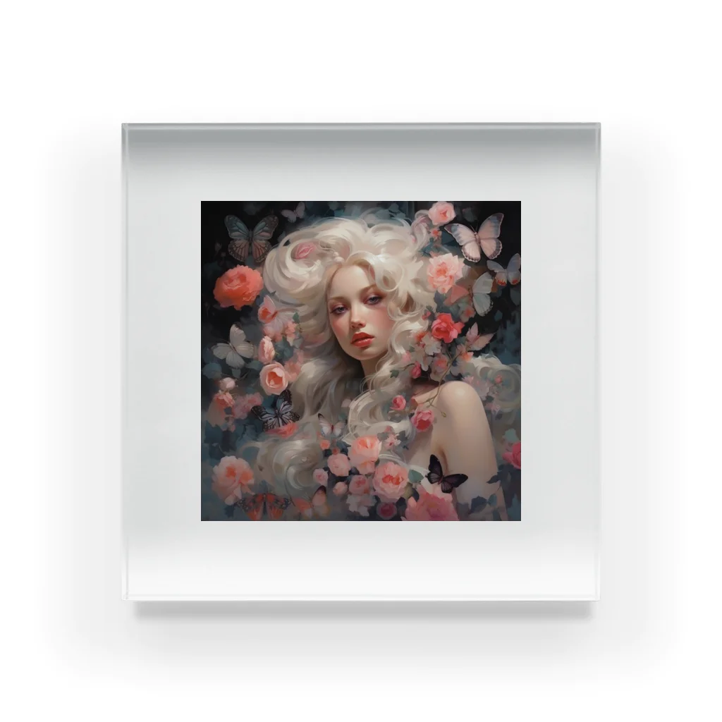 AQUAMETAVERSEの花と美女　なでしこ1478 Acrylic Block