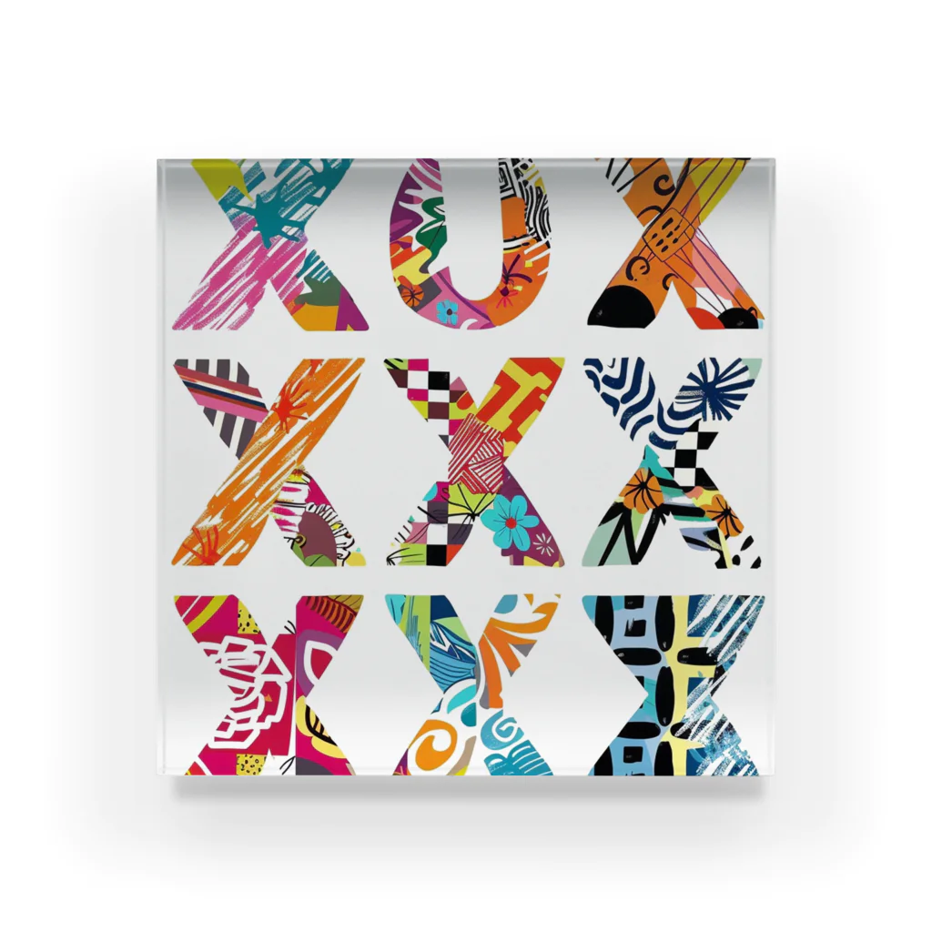 Chi3のxxxxxxxx カラフル・クロス：多様性の融合 Acrylic Block