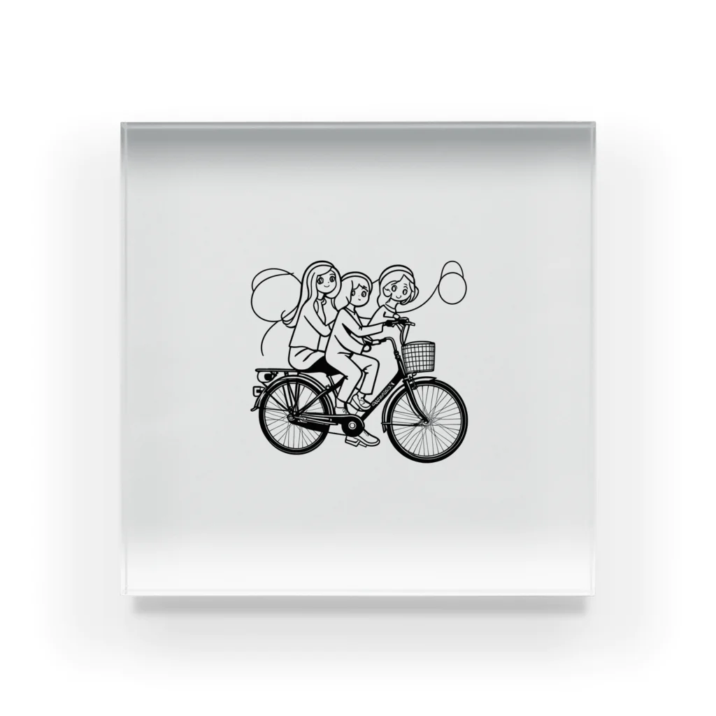 二宮大輔の自転車ロゴ　ガールズ アクリルブロック